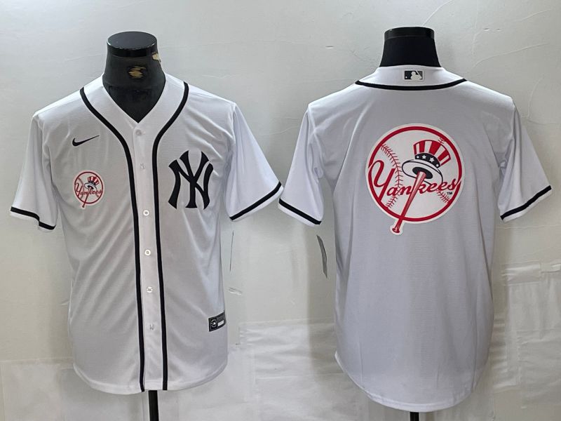 Men New York Yankees Blank White Third generation joint name Nike 2024 MLB Jersey style 6